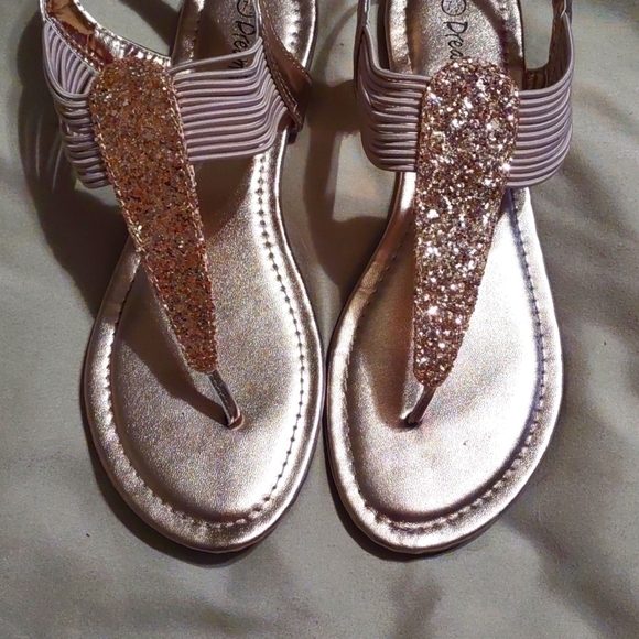 Champagne Gold Gladiator Sandals Size 7 1/2 - Picture 4 of 6